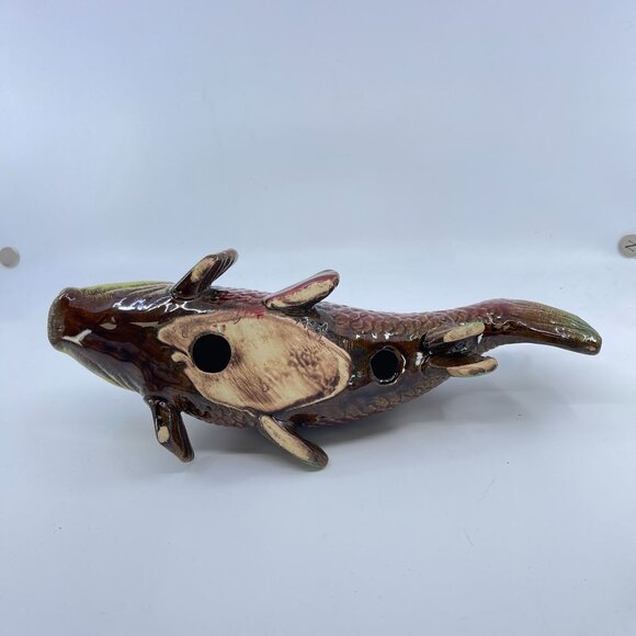 vintage ceramic koi fish intricately detailed figurine 12" long - Picture 10 of 11